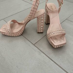 Aldo Pink Braided Heels